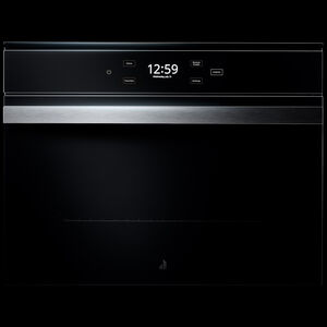 JennAir Noir 24 in. 1.3 cu. ft. Smart Steam Electric Single Wall Oven with True European Convection - Floating Glass Black, , hires