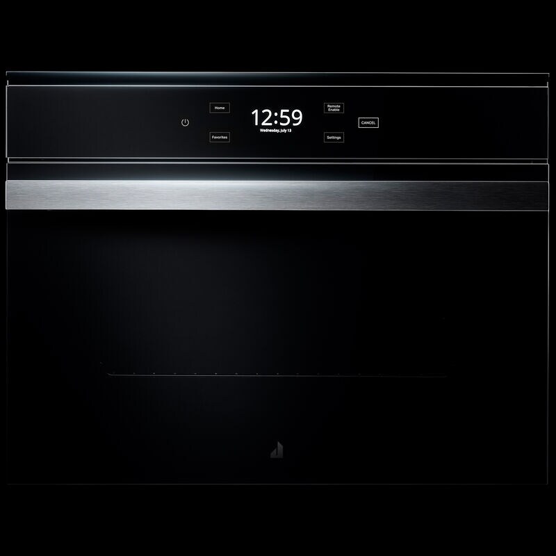 JennAir Noir 24 in. 1.3 cu. ft. Smart Steam Electric Single Wall Oven with True European Convection - Floating Glass Black, , hires