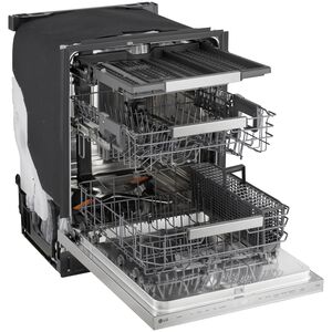 LG 24 in. Top Control Flush-Mount Smart Dishwasher with 44 dBA Sound Level, 3rd-Rack, AutoVent Dry, Dynamic Heat Dry & Pocket Handle - PrintProof Stainless Steel, , hires