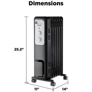 Pelonis 1500 W Radiant Space Heater with 3 Heat Settings & Overheat Safety Shut-Off - Black, , hires