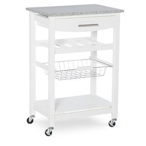 Cullen Kitchen Cart with Granite Top-White, , hires