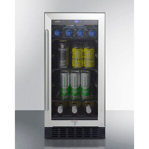 Summit 15 in. 2.3 cu. ft Built-In/Freestanding Beverage Center with Adjustable Shelves & Digital Control - Stainless Steel, , hires