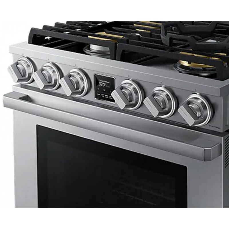 Dacor 30 in. 6.0 cu. ft. Smart Air Fry Convection Oven Freestanding Gas Range with 4 Sealed Burners - Silver Stainless, , hires