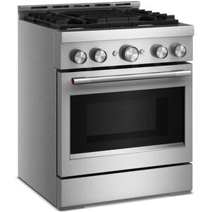 KitchenAid Commercial-Style 30 in. 4.1 cu. ft. Air-Fry True European Convection Gas Range with 4 Sealed Burners - Stainless Steel, , hires