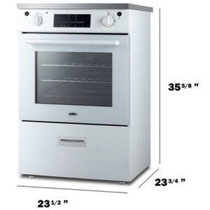 Summit 24 in. 2.6 cu. ft. Standard Convection Slide-In Electric Range with 4 Induction Burners - White, White, hires
