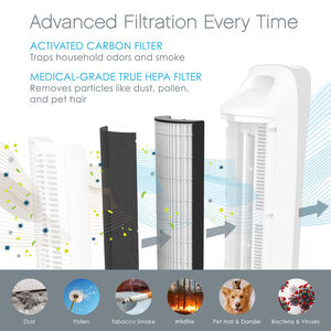Pure Enrichment Genuine 2-in-1 True HEPA Replacement Filter for the PureZone Elite 4-in-1 Air Purifier, , hires
