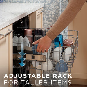 GE 24 in. Top Control Flush-Mount Dishwasher with 45 dBa Sound Level, 3rd-Rack & Dry Boost - Fingerprint Resistant Stainless, Fingerprint Resistant Stainless, hires