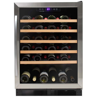 Avanti 24 in. Freestanding/Built-In Wine Cooler with Single Temperature Zone, 51 Bottle Capacity, & Digital Control - Stainless Steel | WCB52T3S