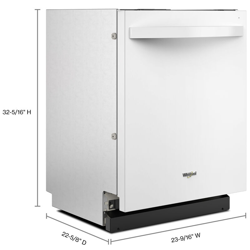 Whirlpool 24 in. Top Control Dishwasher with 44 dBa Sound Level & 3rd-Rack - White, White, hires