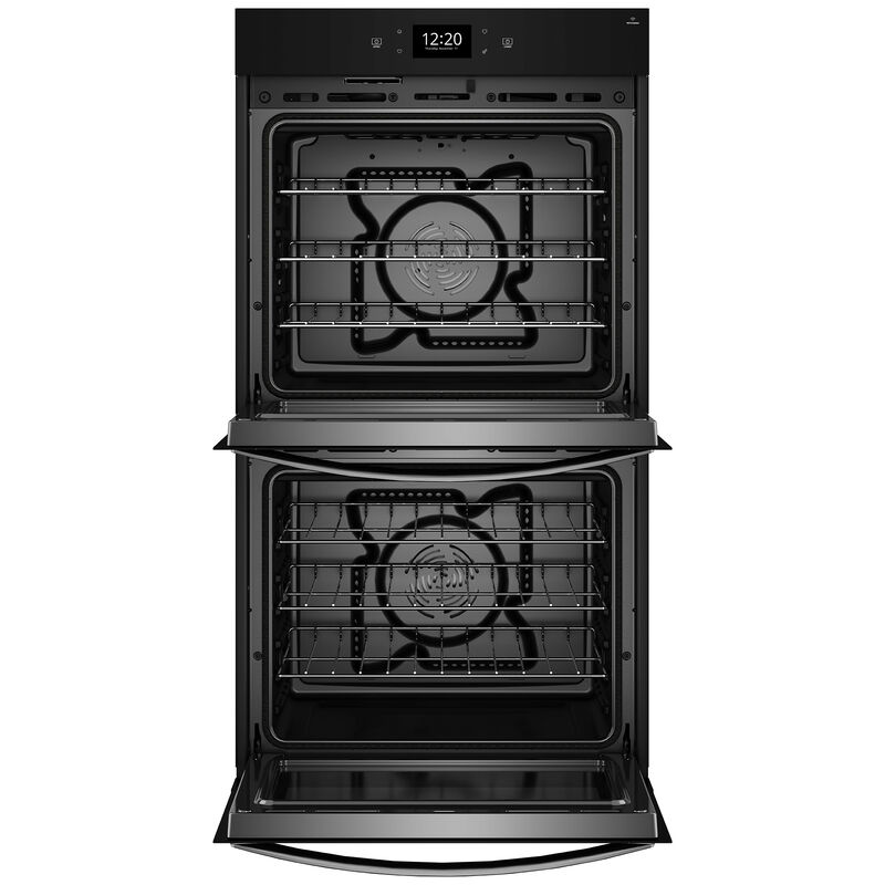 Whirlpool 30 in. 10.0 cu. ft. Electric Smart Double Wall Oven with True European Convection & Self Clean - Black Stainless Steel with PrintShield Finish, Black Stainless Steel with PrintShield Finish, hires