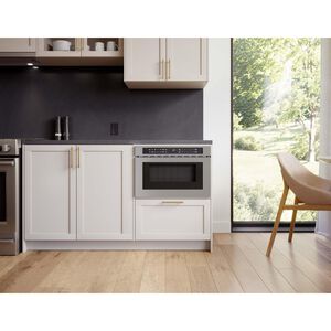 Zephyr 30 in. 1.2 cu. ft. 1000W Low Profile Drawer Microwave with Sensor Cooking - Stainless Steel, , hires