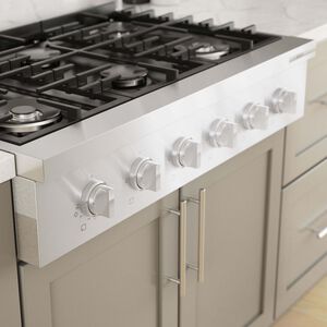 Bosch 800 Series 36 in. 6-Burner Natural Gas Rangetop with Simmer Burner & Power Burner - Stainless Steel, , hires