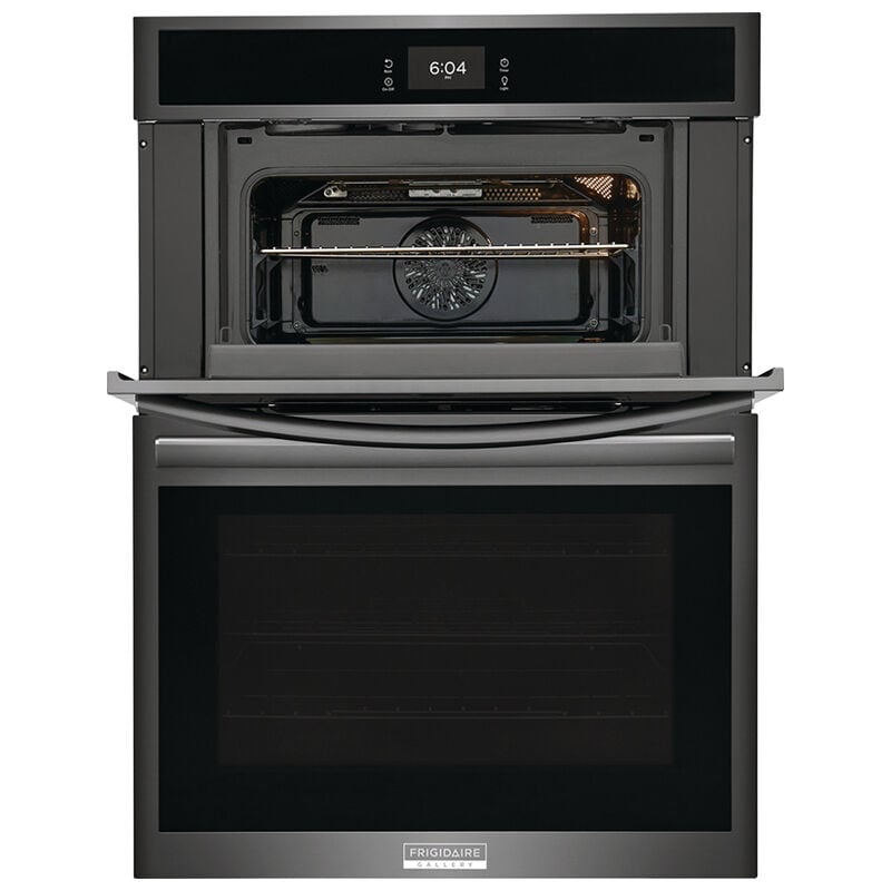 Frigidaire Gallery 30 in. 7 cu. ft. Steam Electric Microwave/Wall Oven Combo with True European Convection - Black Stainless, Black Stainless, hires