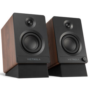 Victrola Tempo Bluetooth Bookshelf Speakers - Walnut, , hires
