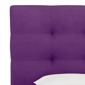 Skyline Furniture Kids Pull Tufted Microsuede Fabric Twin Size Headboard- Purple, , hires