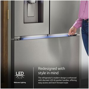 LG 36 in. 25.5 cu. ft. Smart Counter Depth French Door Refrigerator with External Ice & Water Dispenser, 4 types of Ice and Pocket Doors - PrintProof Stainless Steel, PrintProof Stainless Steel, hires