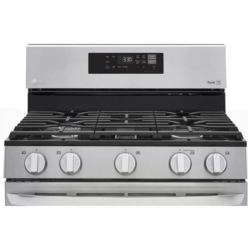 LG 30 in. 5.8 cu. ft. Smart Gas Range with 5 Sealed Burners - Stainless Steel, , hires