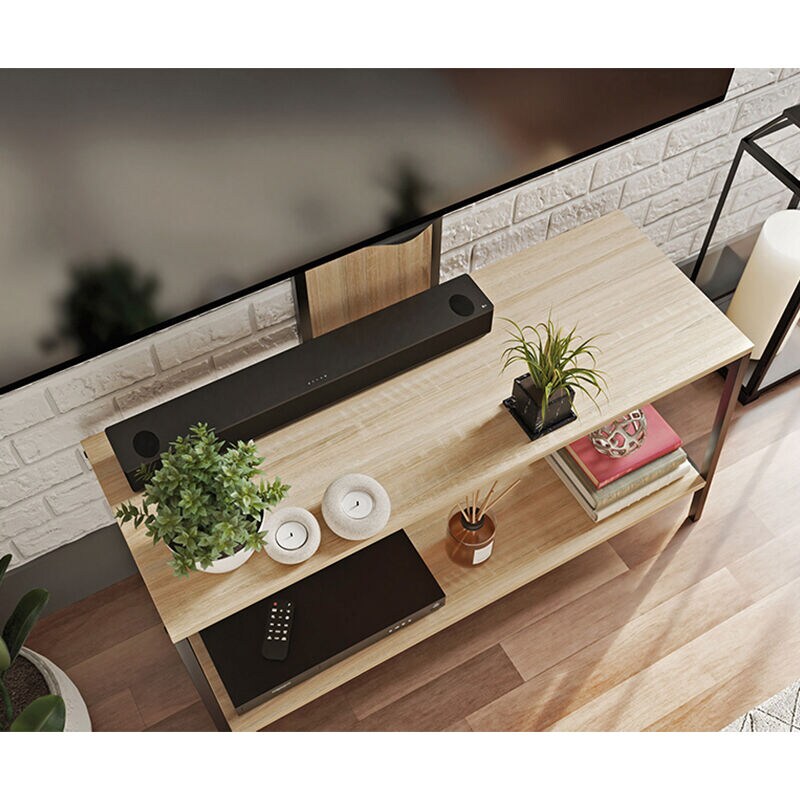 Sauder Wood & Metal 2 Shelf TV Stand with Mount - Charter Oak, , hires