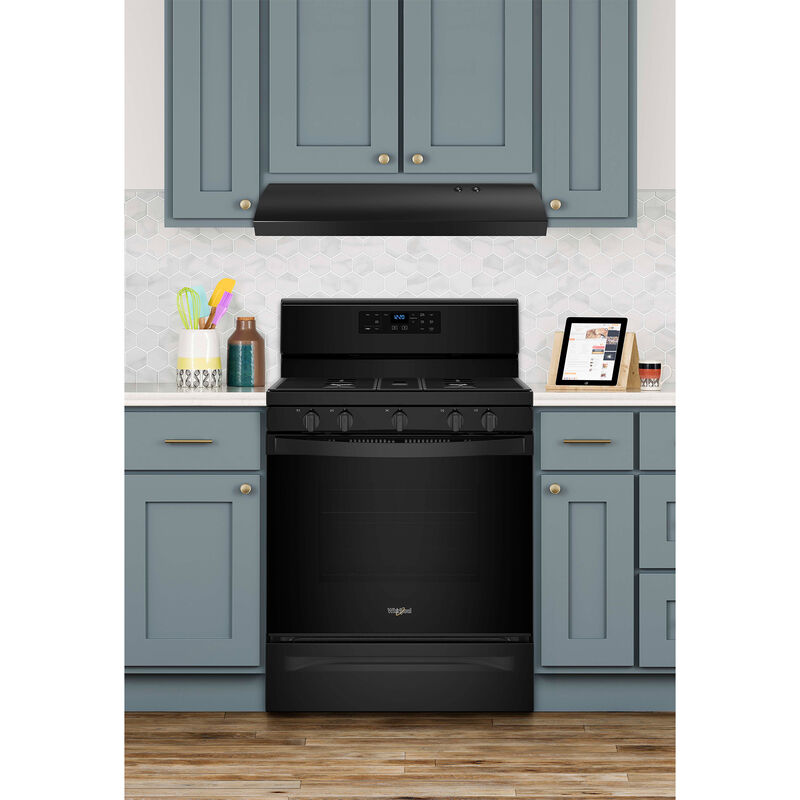 Whirlpool 30 in. Standard Style Range Hood with 2 Speed Settings, Ducted Venting & 1 Incandescent Light - Black, , hires