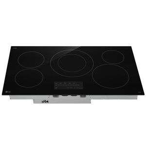 LG 36 in. 5-Burner Smart Electric Cooktop with Simmer Burner & Power Burner - Black, , hires