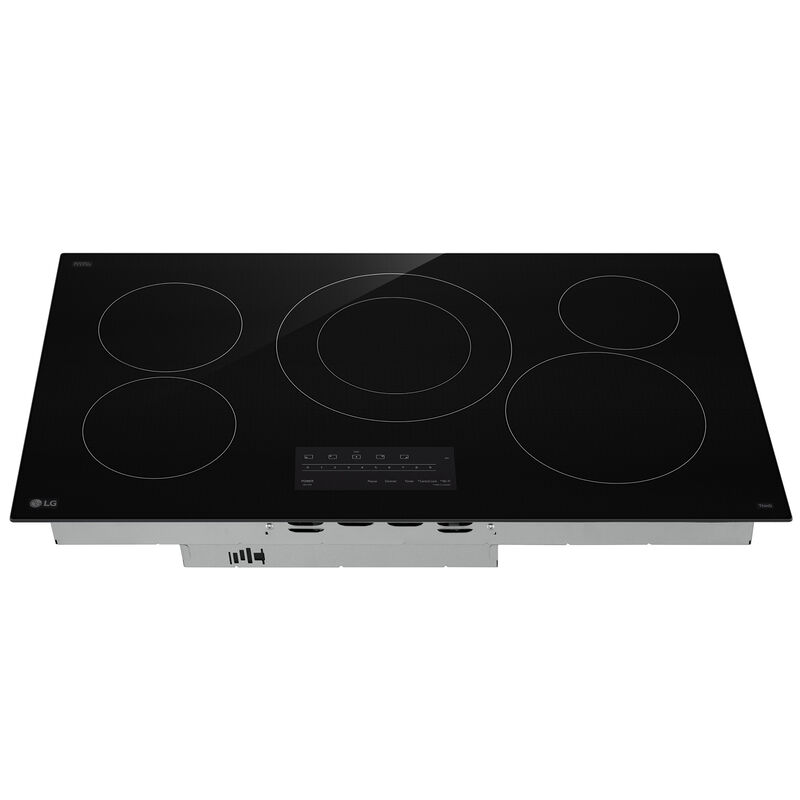 LG 36 in. 5-Burner Smart Electric Cooktop with Simmer Burner & Power Burner - Black, , hires