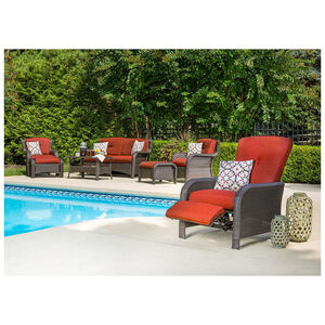 Hanover Strathmere Patio Furniture Reclining Lounge Chair - Red, , hires