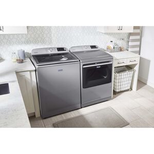 Maytag 27 in. 7.4 cu. ft. Smart Gas Dryer with Extra Power Button, Sensor Dry, Sanitize & Steam Cycle - Metallic Slate, Metallic Slate, hires