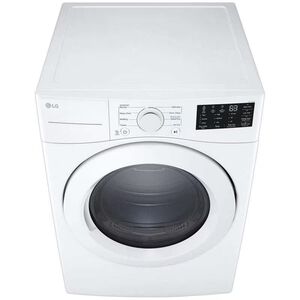 LG 27 in. 7.4 cu. ft. Stackable Gas Dryer with FlowSense Duct Clogging Indicator & Sensor Dry - White, White, hires