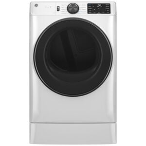 GE 28 in. 7.8 cu. ft. Smart Stackable Electric Dryer with Sensor Dry, Sanitize & Steam Cycle - White, White, hires