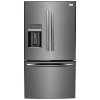 Frigidaire Gallery 36 in. 27.8 cu. ft. French Door Refrigerator with Ice & Water Dispenser - Smudge-Proof Black Stainless Steel | GRFS2853AD
