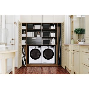 LG 24 in. 4.2 cu. ft. Smart Stackable Ventless Electric Dryer with Heat Pump, Sensor Dry & Sanitize Cycle - White, White, hires