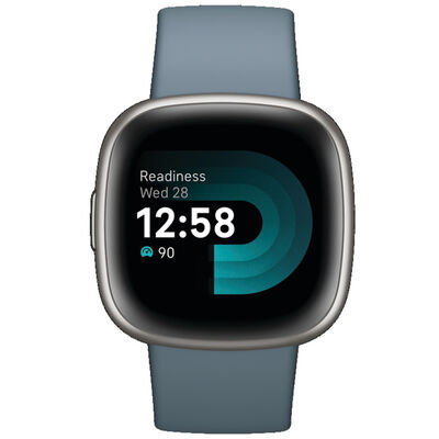 Fitbit Versa 4 Fitness smartwatch - Waterfall Blue / Platinum Aluminum | FB523SRAG-US