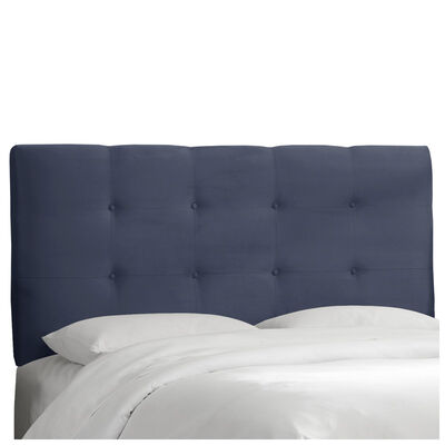 Skyline Furniture Tufted Micro-Suede Fabric California King Size Upholstered Headboard - Lazuli Blue | 794CPRMLZLBL