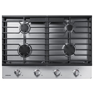 Samsung 30 in. 4-Burner Natural Gas Cooktop with Simmer Burner & Power Burner - Stainless Steel, Stainless Steel, hires