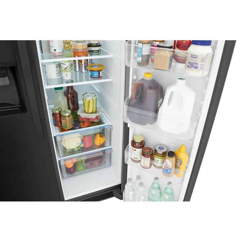 Frigidaire 36 in. 25.6 cu. ft. Side by Side Refrigerator with Ice & Water Dispenser - Black Stainless, Black Stainless, hires