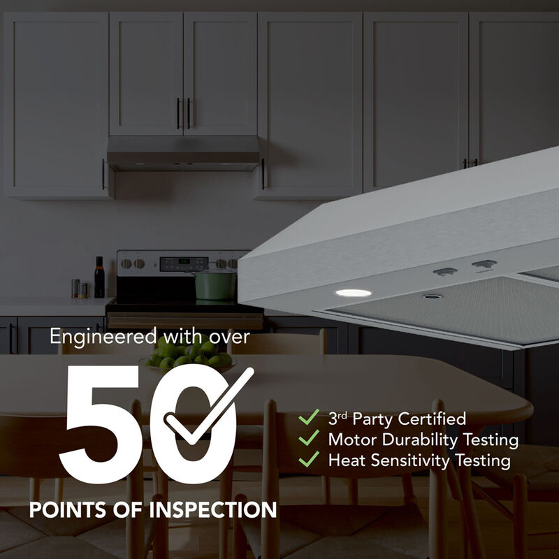 Broan Glacier GLA1 Series 36 in. Convertible Standard Style Range Hood with 350 CFM, 2 Fan Speeds & 2 LED Lights - Stainless Steel, , hires
