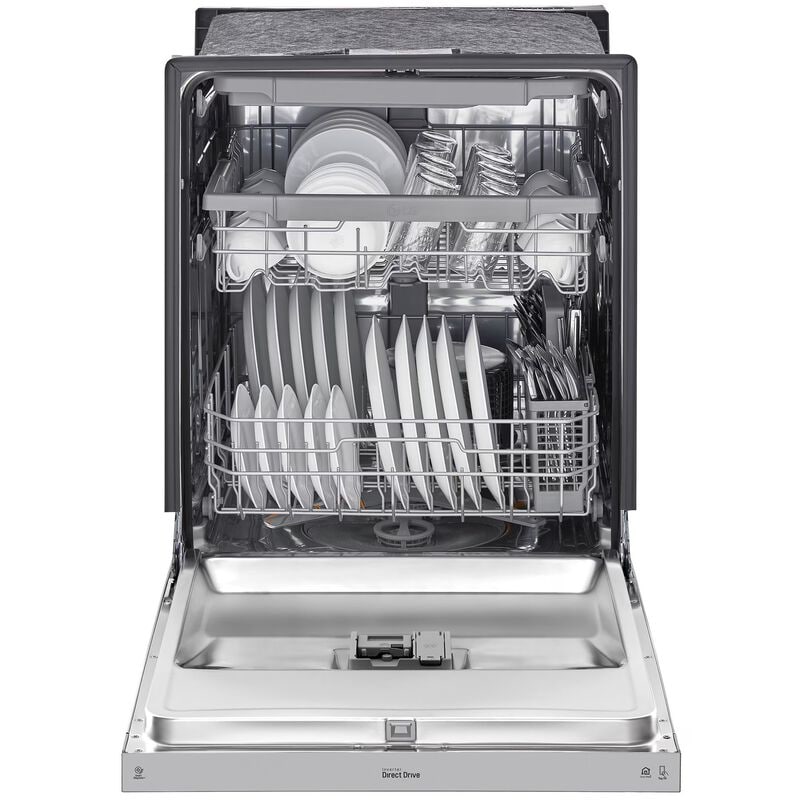 LG 24 in. Front Control Dishwasher with 48 dBa Sound Level, 3rd-Rack, Dynamic Dry & Pocket - PrintProof Stainless Steel, PrintProof Stainless Steel, hires