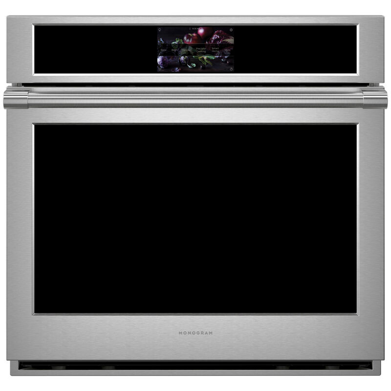 Monogram Statement Series 30 in. 5 cu. ft. Smart Speed Electric Single Wall Oven with True European Convection - Stainless Steel, , hires