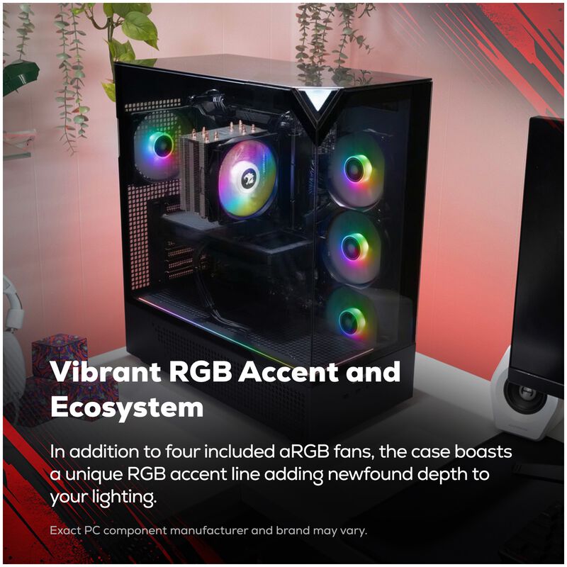 iBUYPOWER Element Gaming Desktop with AMD Ryzen 7 8700F, 4.1 GHz, 8-Core CPU, NVIDIA GeForce RTX 3050, 6GB VRAM GPU, 16 GB RAM, 1 TB SSD & Windows 11 Home - Black, , hires
