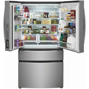 Frigidaire Gallery 36 in. 27.2 cu. ft. 4-Door French Door Refrigerator with Internal Water Dispenser - Stainless Steel, , hires