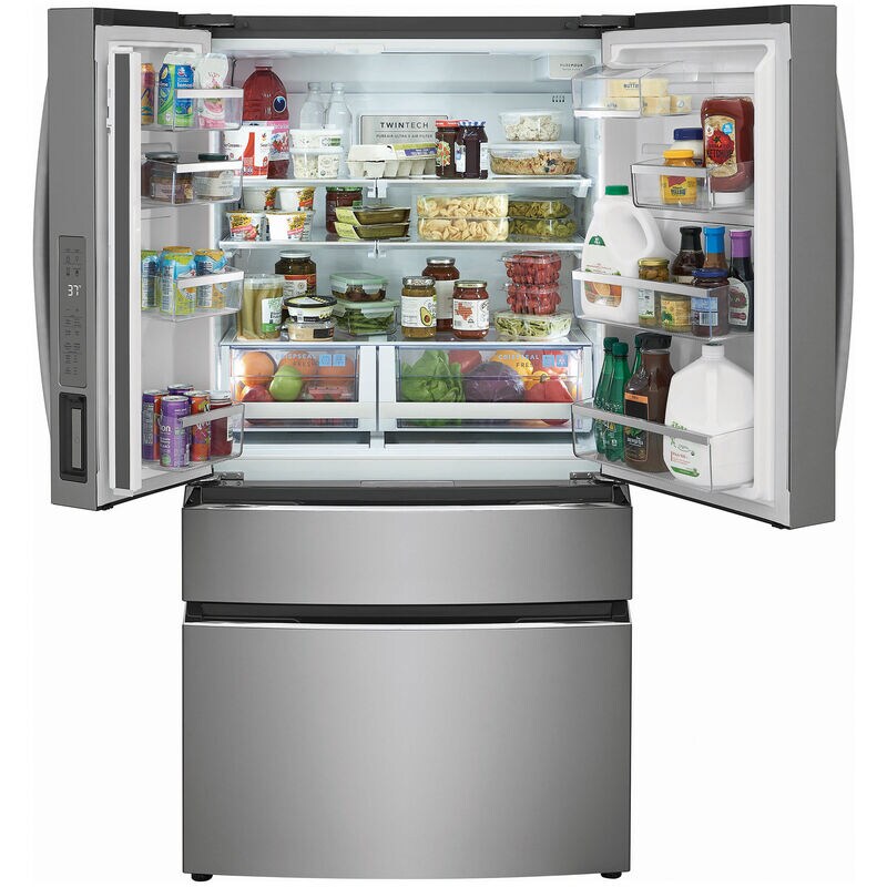 Frigidaire Gallery 36 in. 27.2 cu. ft. 4-Door French Door Refrigerator with Internal Water Dispenser - Stainless Steel, , hires