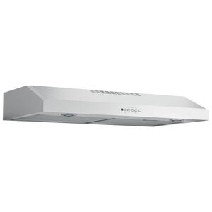 GE 36 in. Standard Style Range Hood with 4 Speed Settings, 310 CFM, Convertible Venting & 2 Halogen Lights - Stainless Steel, , hires