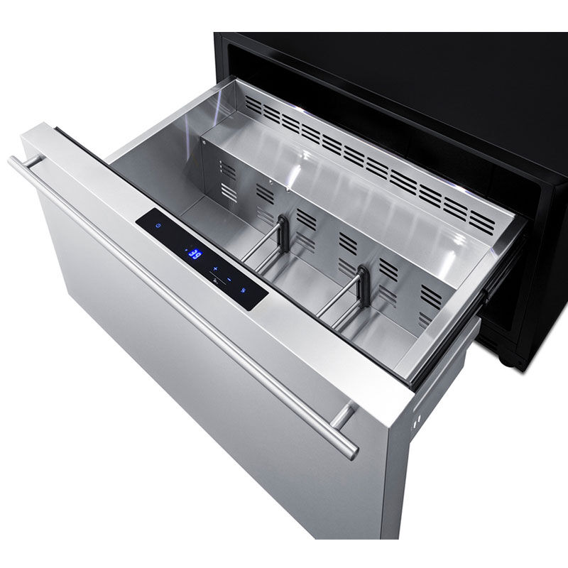 Summit 30 in. 2.5 cu. ft. Outdoor Single Refrigerator Drawer - Stainless Steel/Panel Ready, , hires