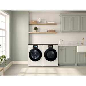 Samsung Bespoke 27 in. 5.3 cu. ft. Smart Stackable Front Load Washer with AI Home, AI OptiWash+, Sanitize & Steam Cycle - Ivory, , hires