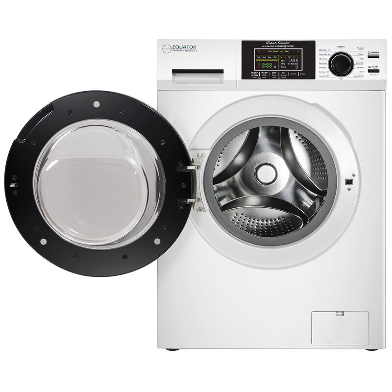 Equator 24 in. 1.6 cu. ft. Electric Front Load Ventless All-in-One Laundry Center with Sanitize Cycle & Sensor Dry - White, White, hires