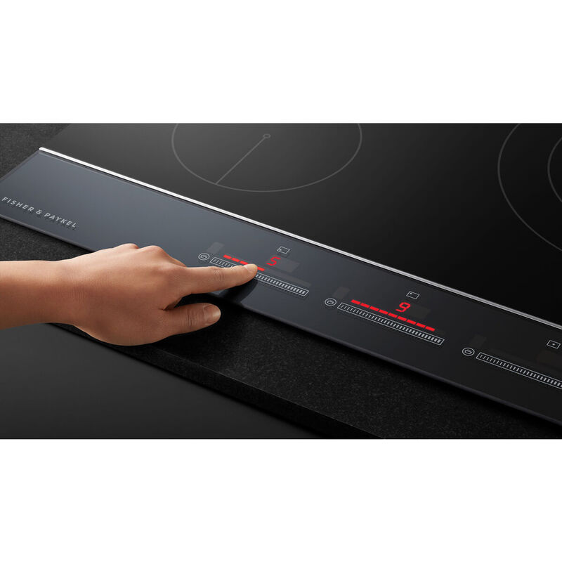 Fisher & Paykel Series 7 36 in. 5-Burner Induction Cooktop with Simmer Burner & Power Burner - Black Glass, , hires