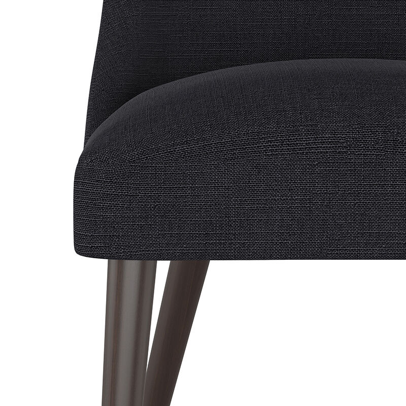 Skyline Furniture Modern Mid Century Dining Chair in Linen Fabric - Black, , hires