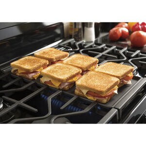 GE 30 in. 5 cu. ft. Gas Range with 5 Sealed Burners & Griddle - Black, Black, hires