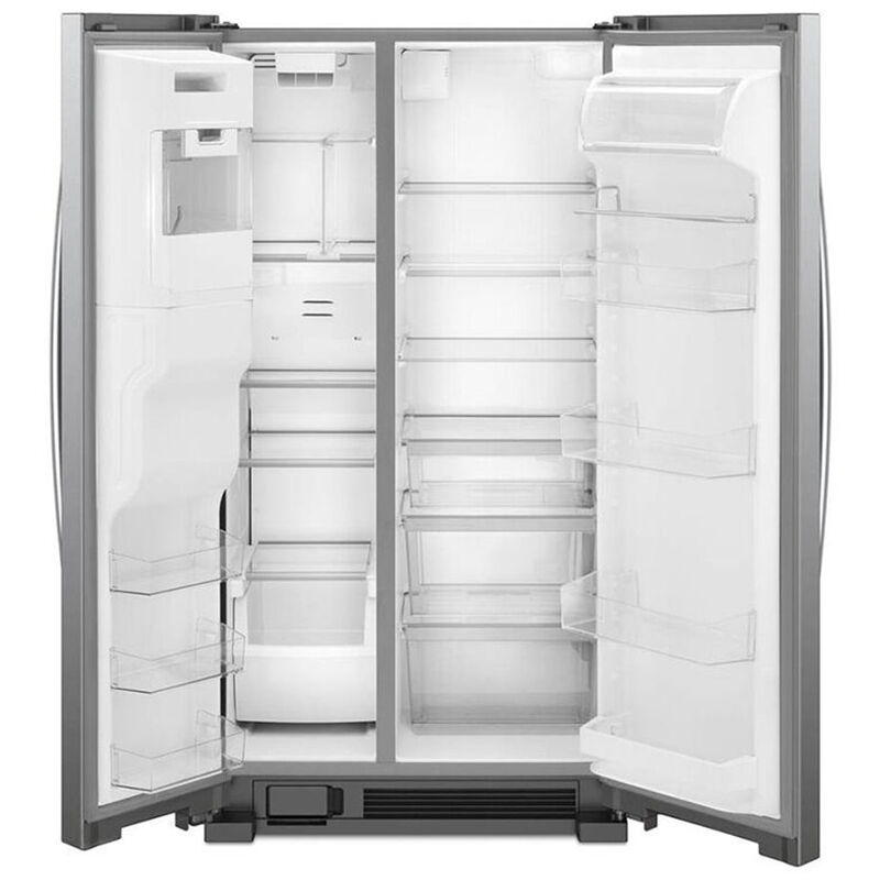Whirlpool 36 in. 24.5 cu. ft. Side-by-Side Refrigerator with External Ice & Water Dispenser- Stainless Steel, Stainless Steel, hires