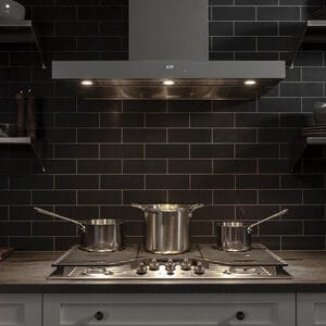 GE 36 in. Smart Convertible Chimney Style Range Hood with 610 CFM, 4 Fan Speeds & 3 LED Lights - Stainless Steel, , hires